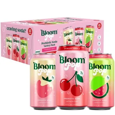 Bloom Pop Probiotic Soda Variety Pack 15/12oz